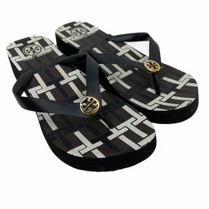 Tory Burch T Basket Weave Platform Flip Flops